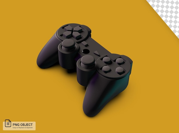 PSD kontroler gier joypad czarny widok z boku 3d