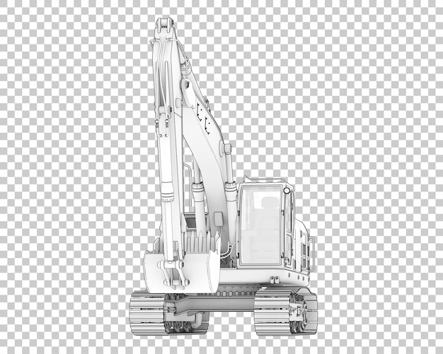 Koparka Gąsienicowa Na Przezroczystym Tle Ilustracja Renderowania 3d