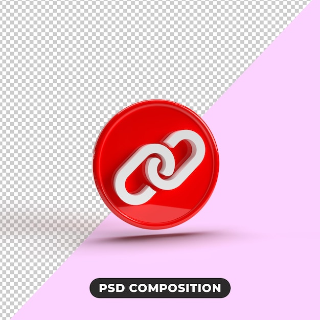 PSD koppelingspictogram 3d-rendering