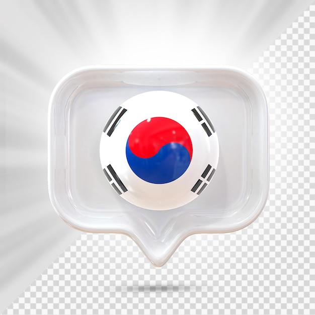 PSD korea flag icon 3d