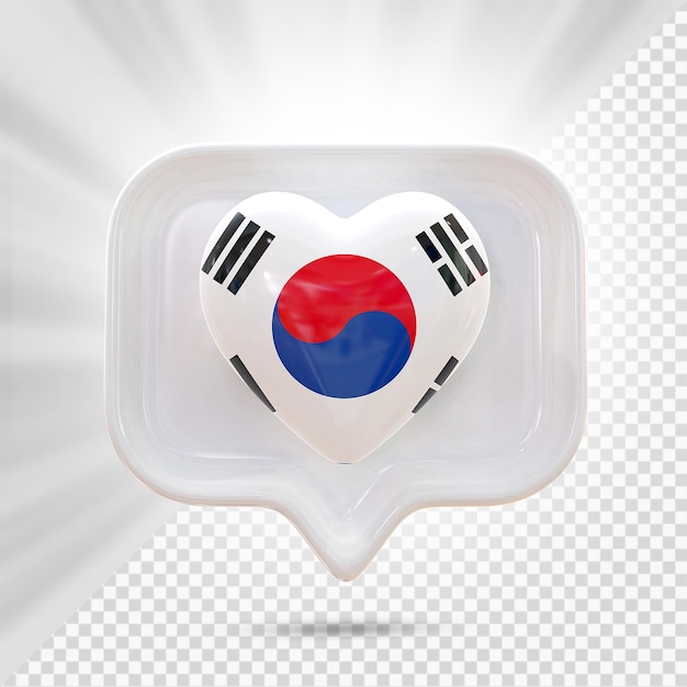 PSD korea vlag hart 3d renderen