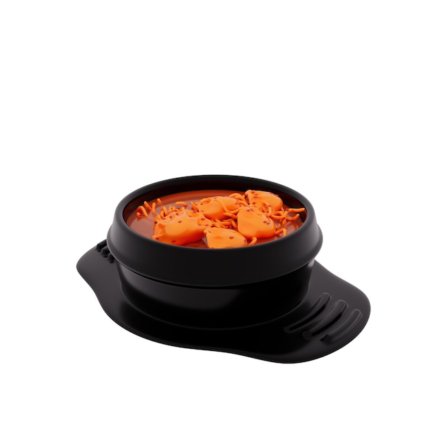 Koreaans eten 3D illustratie