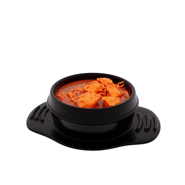Koreaans eten 3D illustratie