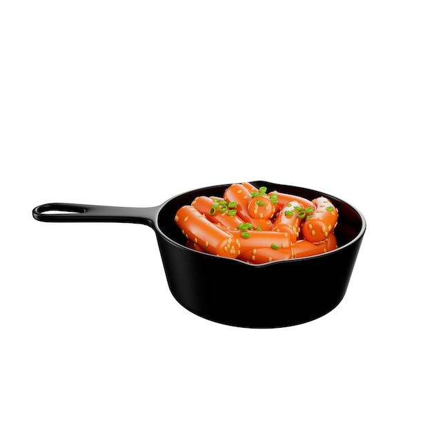 Koreaans eten 3D illustratie