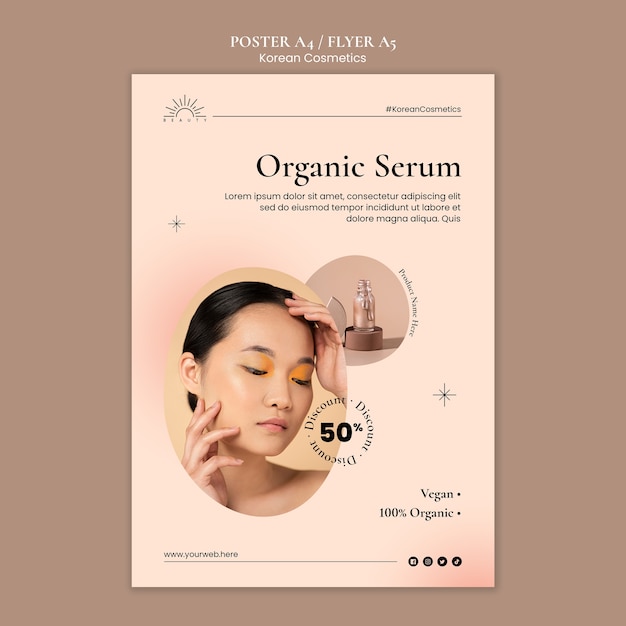 PSD koreaanse cosmetica poster sjabloon