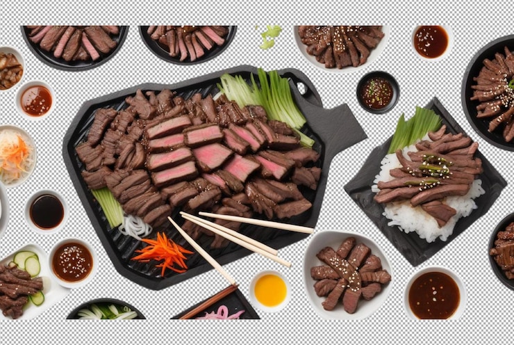 PSD 韓國的燒烤牛肉, 柔軟, 汁, 有煙味.