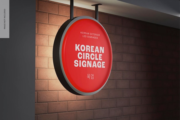 Korean circle signage mockup