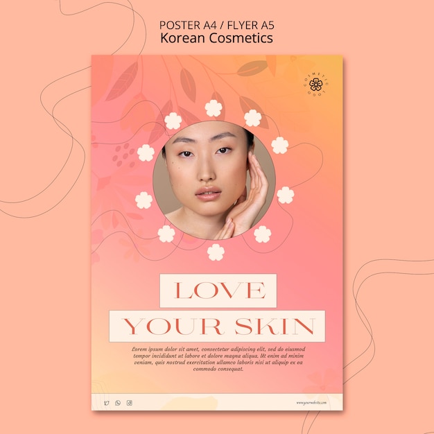 PSD modello di manifesto cosmetico coreano