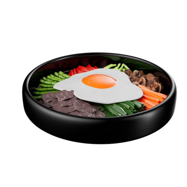 Korean food 3d illustration