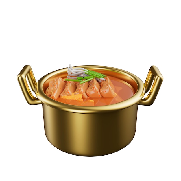 PSD illustrazione 3d del cibo coreano