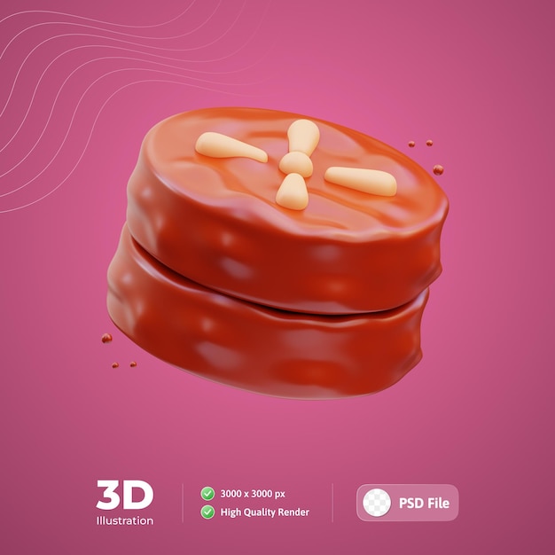 Korean Icon Traditional food Yakgwa 3d Illustration