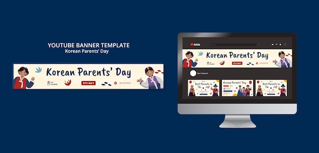 Korean parent's day youtube banner template