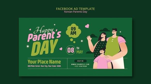 PSD korean parents day celebration facebook template