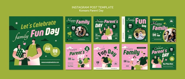 PSD korean parents day celebration instagram posts