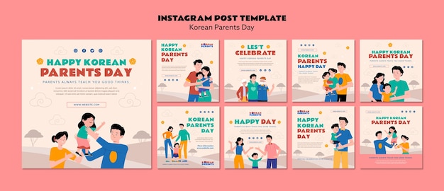 PSD korean parents day template design