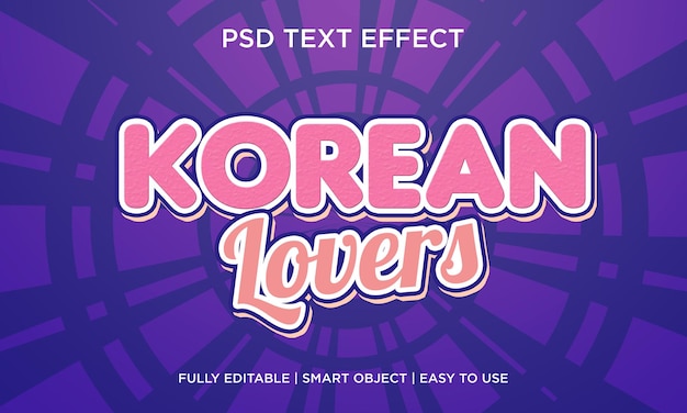 PSD koren lovers tekst effect