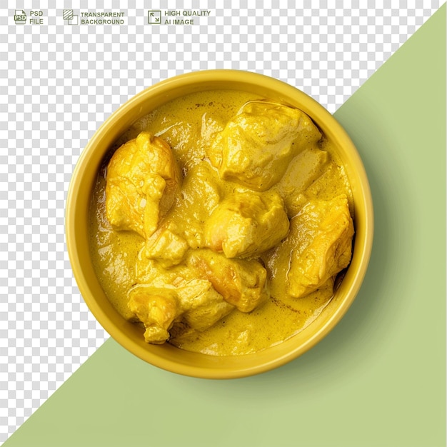 PSD korma chicken bowl on transparent background