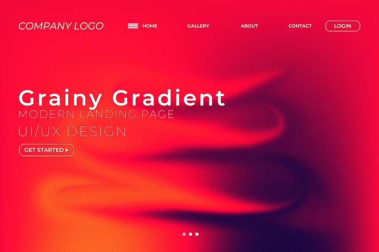 PSD kornete gradient moderne landingsside uiux design