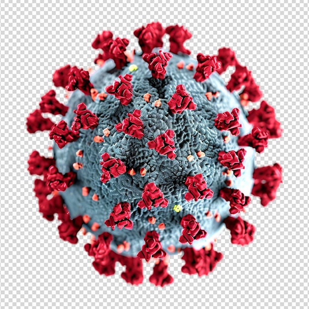 PSD koronavirus covid-19 wyizolowany na przezroczystym tle