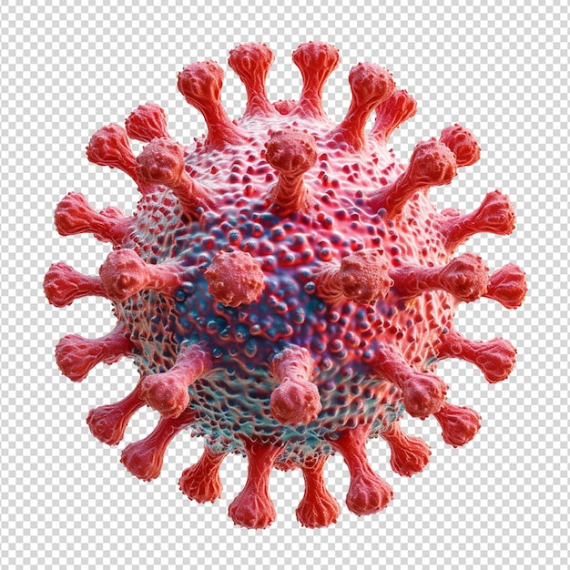 PSD koronavirus covid-19 wyizolowany na przezroczystym tle