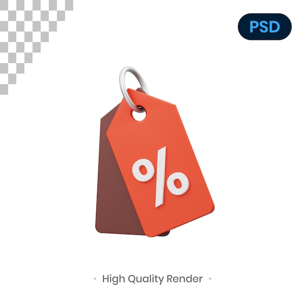 Korting 3D-pictogram Premium Psd