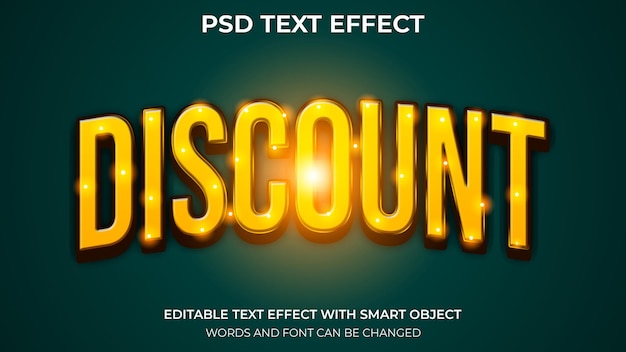 PSD korting bewerkbaar prijs teksteffect met luxe lichtornament psd-bestand
