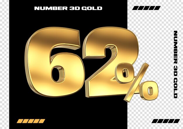 Korting creatieve compositie 3d Gouden verkoop symbool met decoratieve objecten