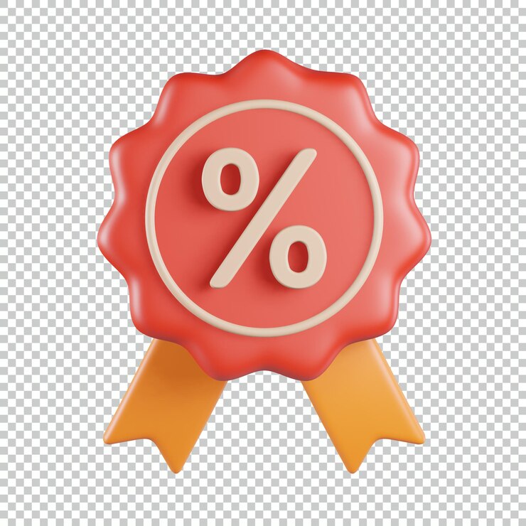 PSD korting deal badge 3d-pictogram