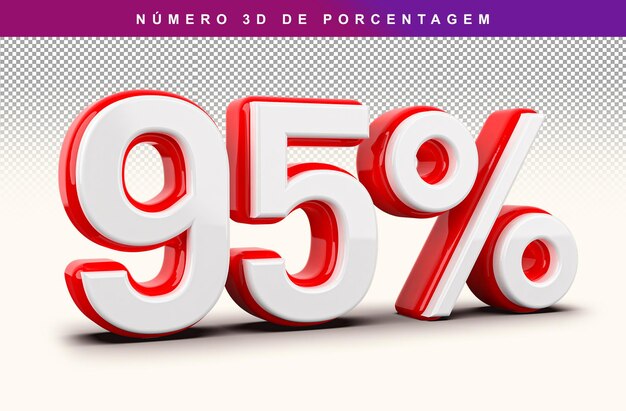 Kortingsnummer 95 Percentage 3D Modern