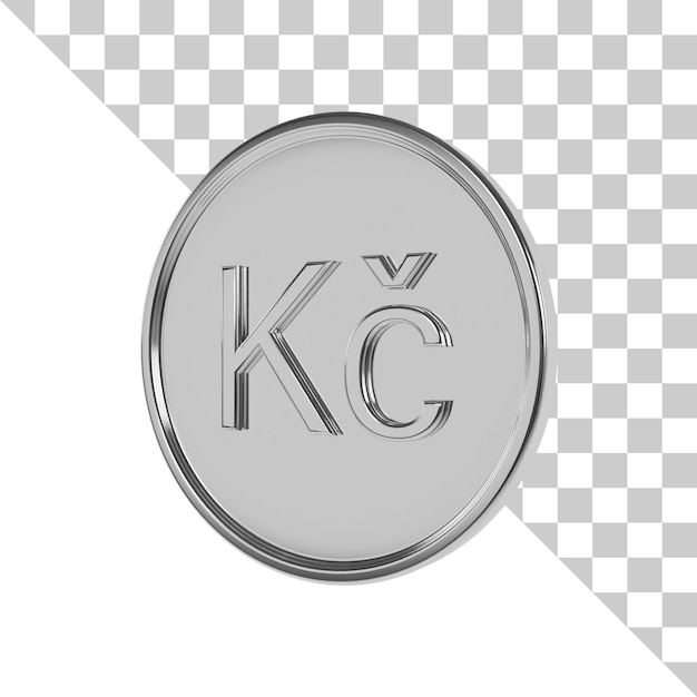PSD koruna silver coin 3d icon