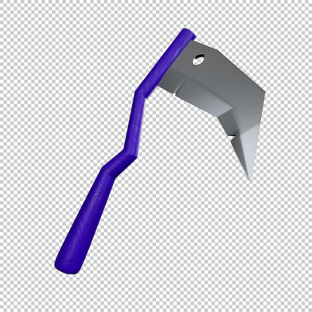 Kosa ilustracja 3d w stylu kreskówki