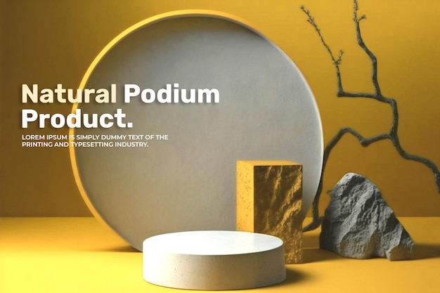 Kosmetyczny Produkt Ekspozycyjny Naturalny Stojak Na Podium Letnia Scena Podium Do Wyświetlania Produktu Renderowania 3d