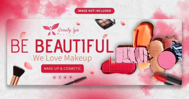 Kosmetyki Makijaż Bądź Piękny Banner Design