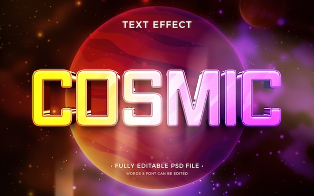 PSD kosmisch teksteffect