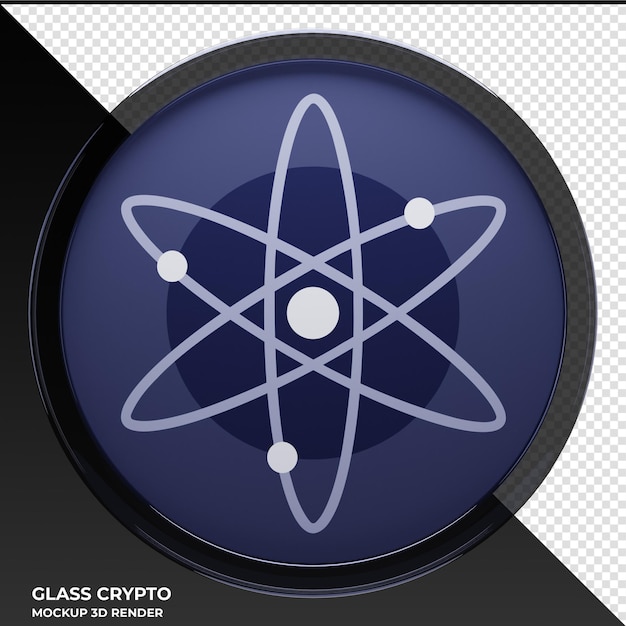 PSD kosmos atom glas crypto munt 3d illustratie