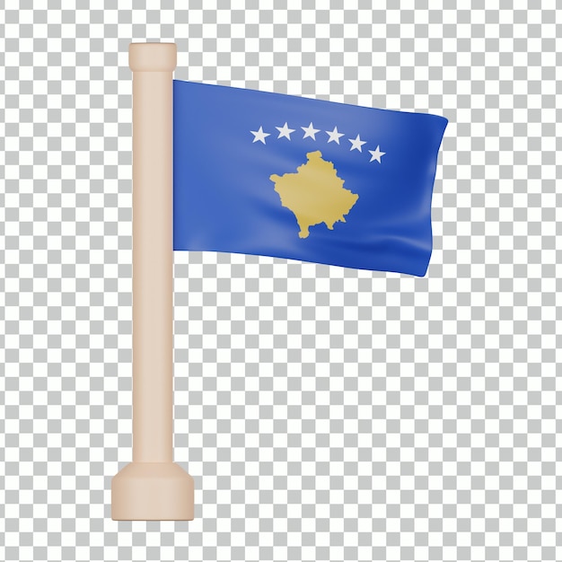 PSD icona 3d della bandiera del kosovo