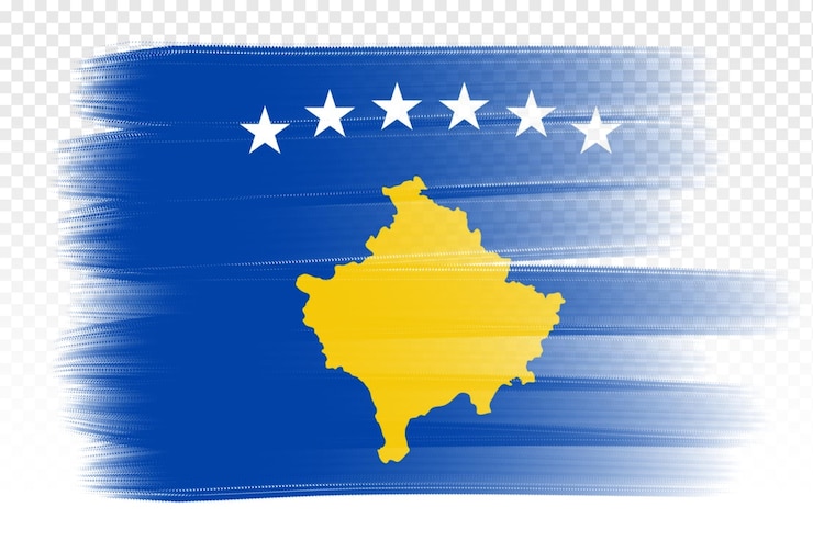 PSD kosovo flag element transparent design template brush stroke flag of kosovo transparent design