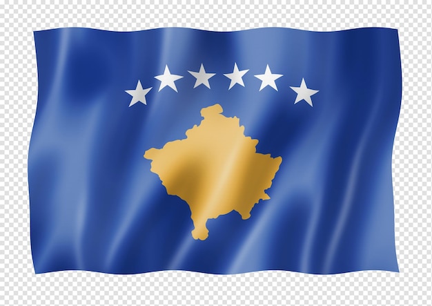 Kosovo flag isolated on white