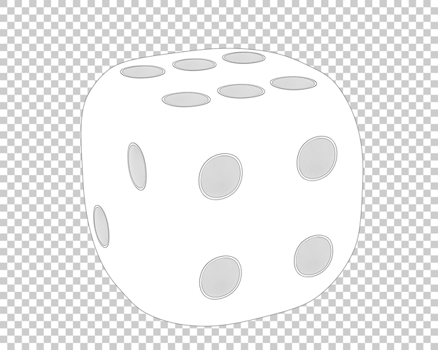 Kostka do gry na przezroczystym tle ilustracja renderowania 3d