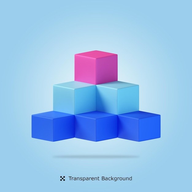 Kostka wykresu 3d ikona ilustracja
