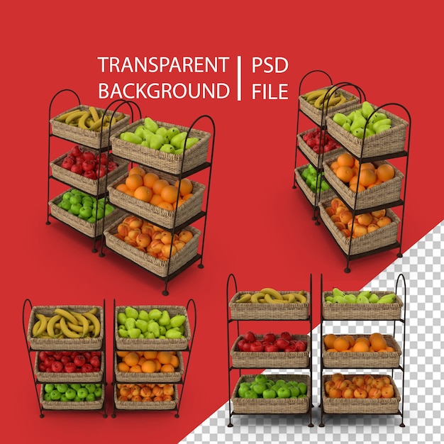 PSD kosze z owocami png