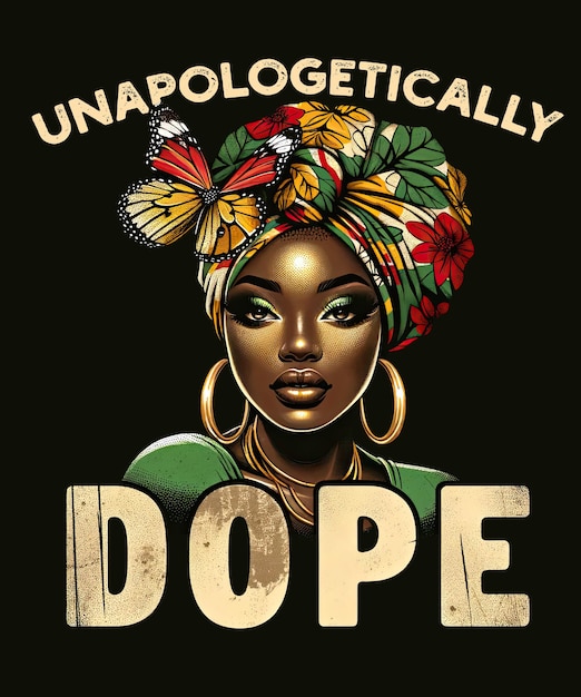 Koszula Unapologetically Dope Czarna Historia Damska Koszulka Z Melaniną