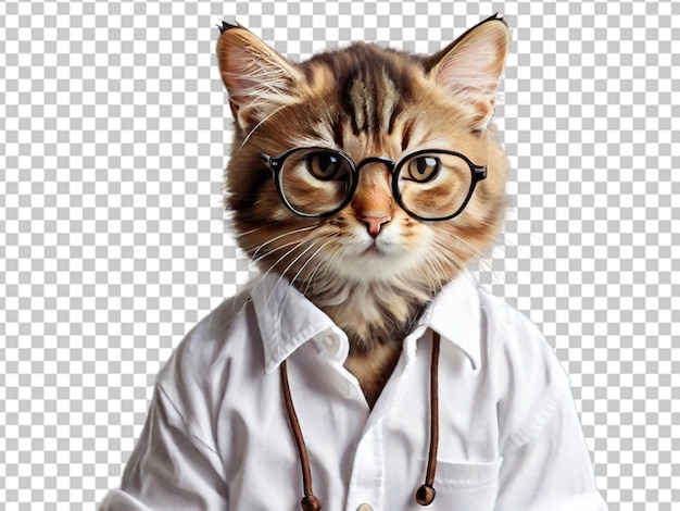 PSD kot w okularach i koszuli