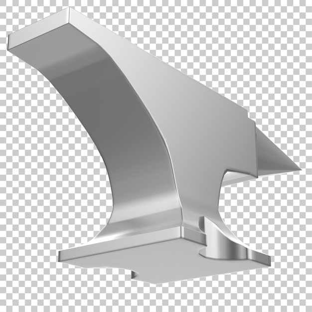 Kowadło na przezroczystym tle ilustracja renderowania 3d