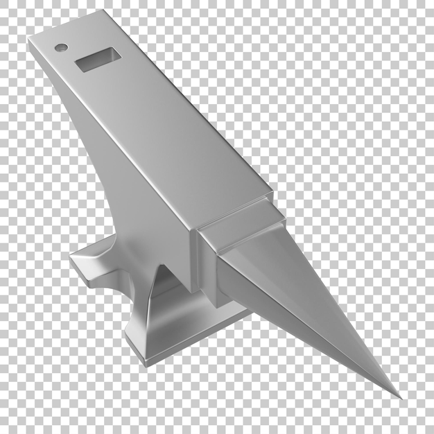 Kowadło na przezroczystym tle ilustracja renderowania 3d