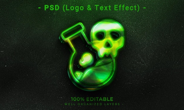 Koyu soyut arka plan ile 3D düzenlenebilir logo ve metin efektli mockup stili