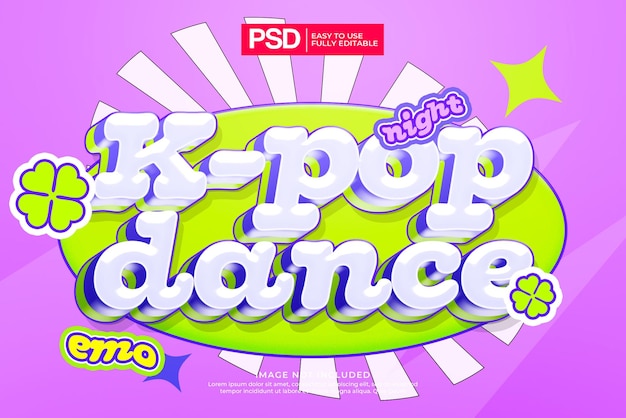 Kpop dans bewerkbaar teksteffect