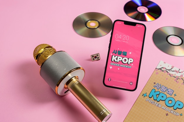 PSD kpop music device mockup