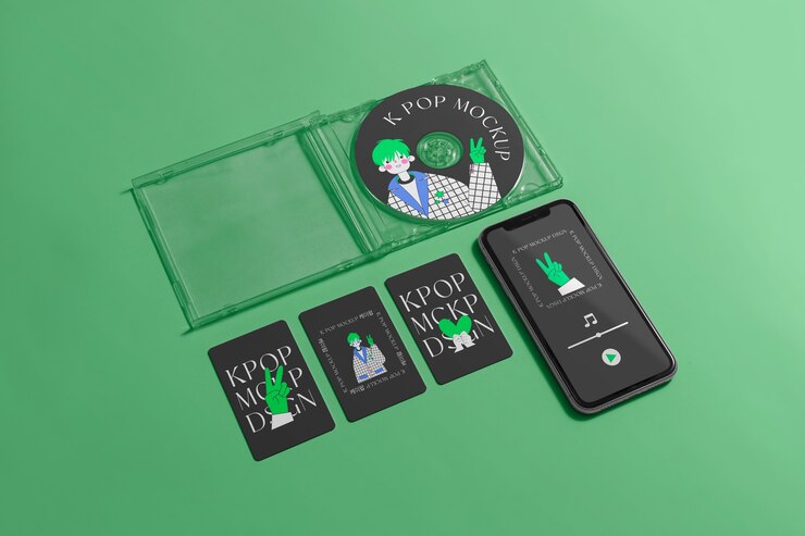 PSD kpop music representation mockup