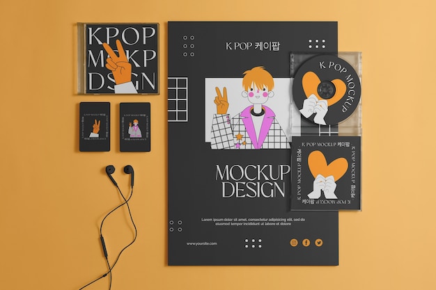 PSD kpop music representation mockup